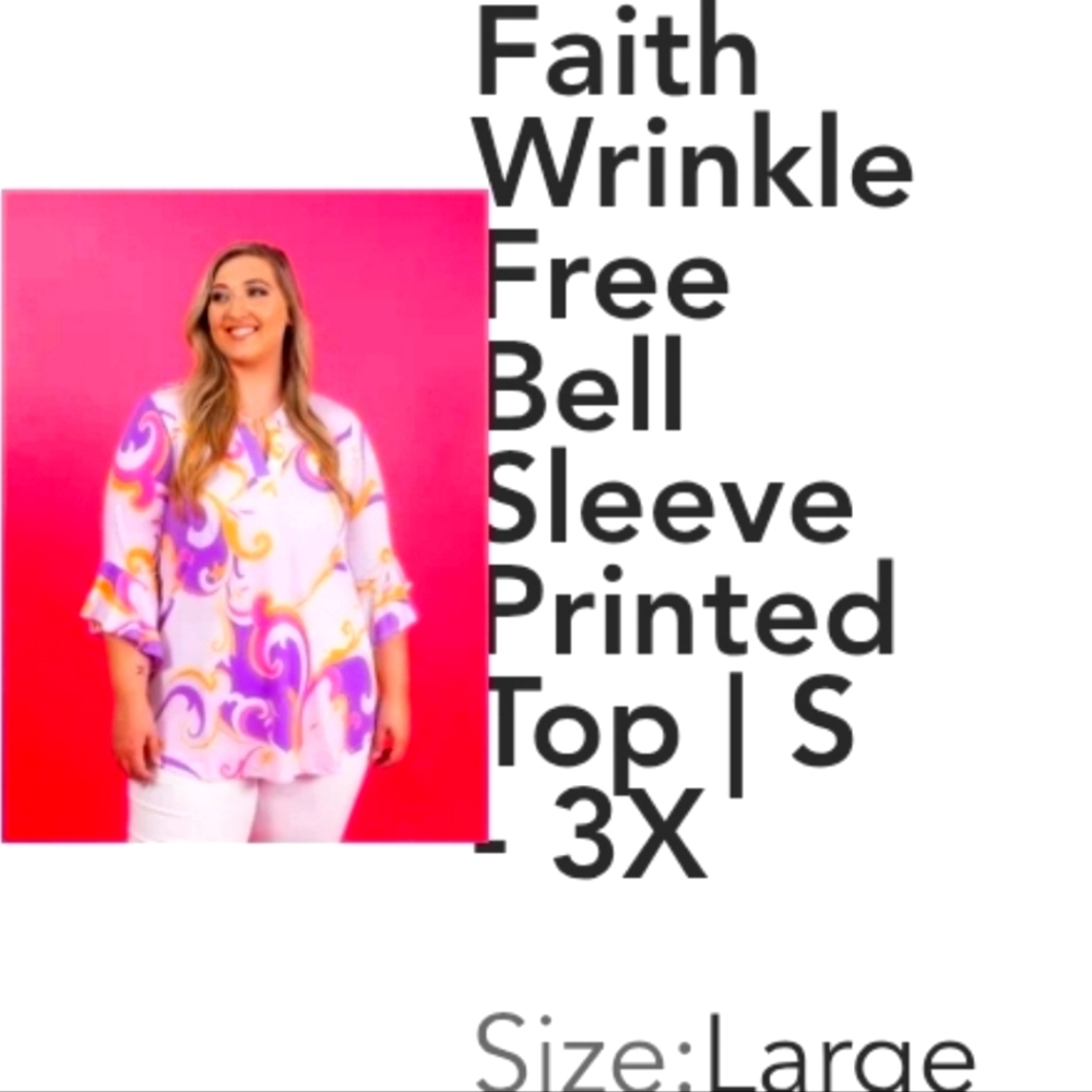 Dear scarlett faith top size large Pink and Purple Bell Sleeve Top